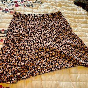 Pink and black print skirt